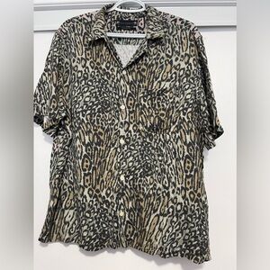 All Saints Animal Print Button Down
